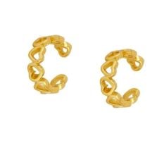 Hear Shape Ear cuff earring, Brass with 22k gold plated, Wholesale jewelry